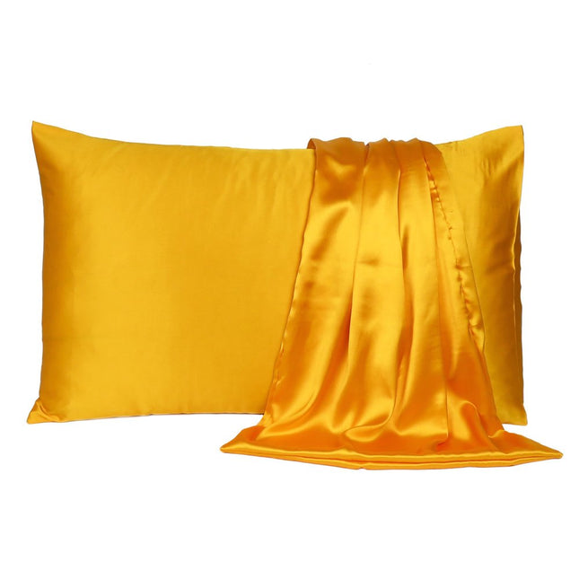 Goldenrod Dreamy Set Of 2 Silky Satin King Pillowcases HomeRoots