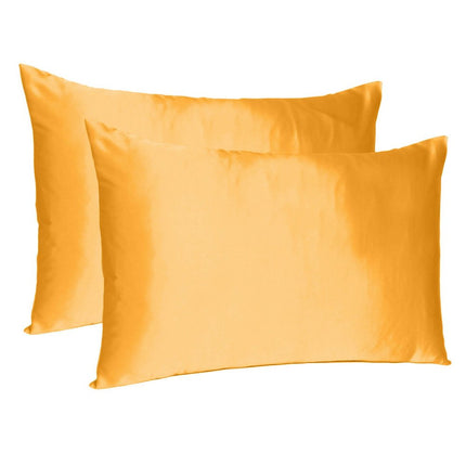 Apricot Dreamy Set Of 2 Silky Satin Standard Pillowcases HomeRoots