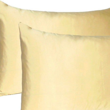 Pale Yellow Dreamy Set Of 2 Silky Satin Standard Pillowcases HomeRoots