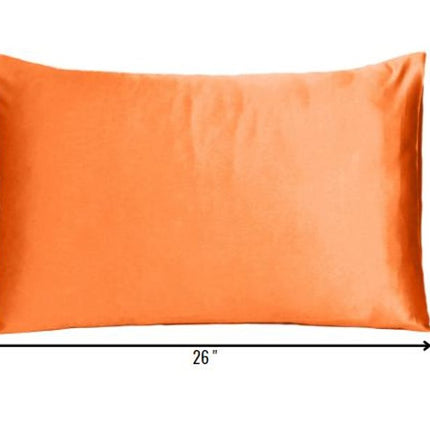 Orange Dreamy Set Of 2 Silky Satin Standard Pillowcases HomeRoots