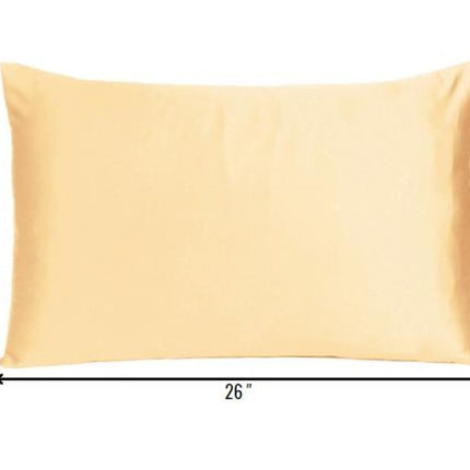 Pale Peach Dreamy Set Of 2 Silky Satin Standard Pillowcases HomeRoots