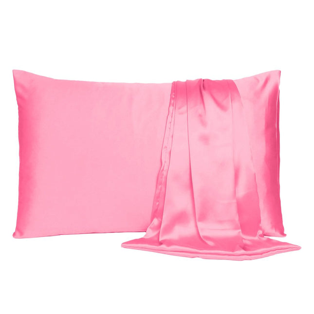 Set Of Two Pink Rose Dreamy Silky Satin Standard Pillowcases HomeRoots