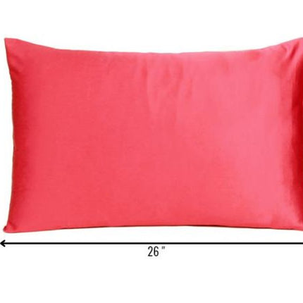 Two Piece Salmon Pink Dreamy Silky Satin Pillowcases HomeRoots