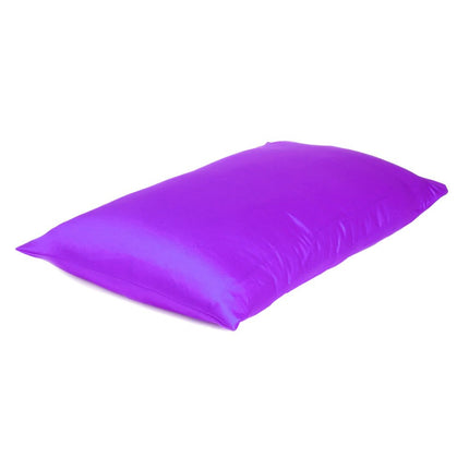 Bright Purple Dreamy Set Of 2 Silky Satin Standard Pillowcases HomeRoots