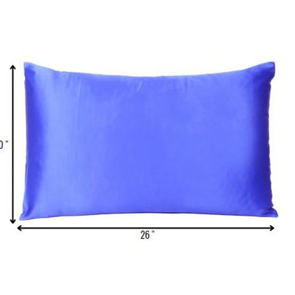 Royal Blue Dreamy Set Of 2 Silky Satin Standard Pillowcases HomeRoots