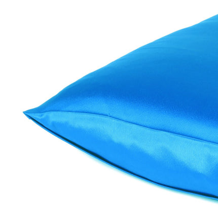 Blue Dreamy Set Of 2 Silky Satin Queen Pillowcases HomeRoots