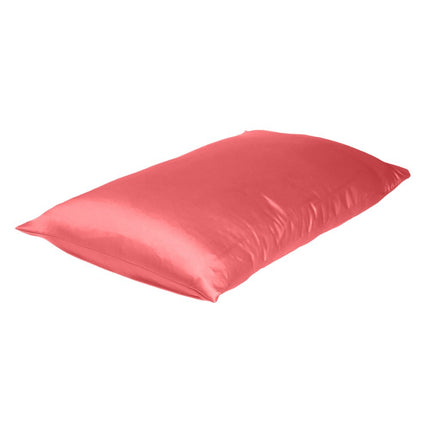Coral Dreamy Set Of 2 Silky Satin Queen Pillowcases HomeRoots