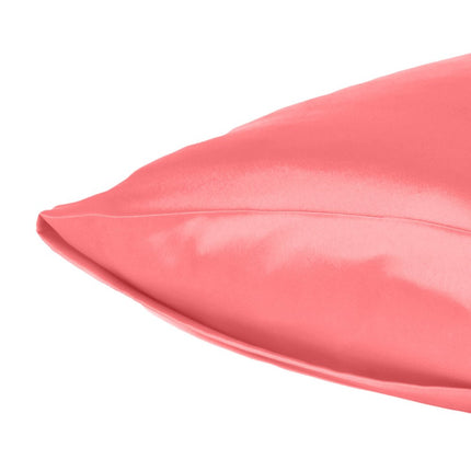 Coral Dreamy Set Of 2 Silky Satin Queen Pillowcases HomeRoots