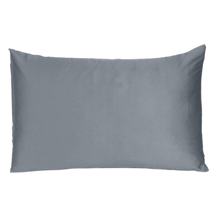 Dark Gray Dreamy Set Of Two Silky Satin Queen Pillowcases HomeRoots
