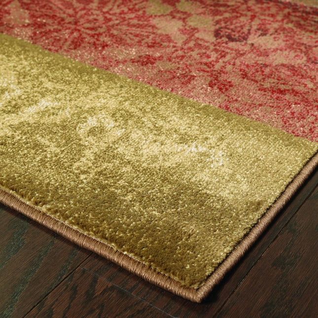 10' X 13' Beige And Brown Floral Block Pattern Area Rug HomeRoots