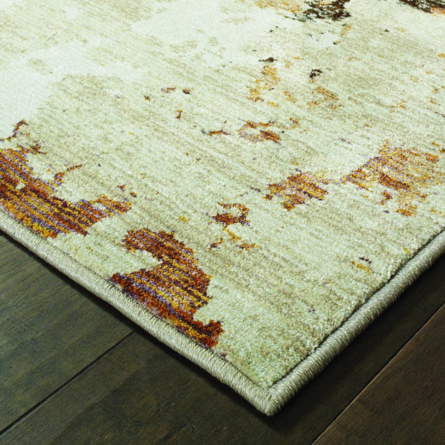 10' X 13' Beige and Black Power Loom Area Rug HomeRoots
