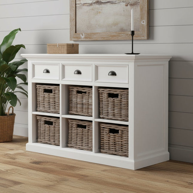 Modern Farmhouse Buffet Server With Basket Set HomeRoots