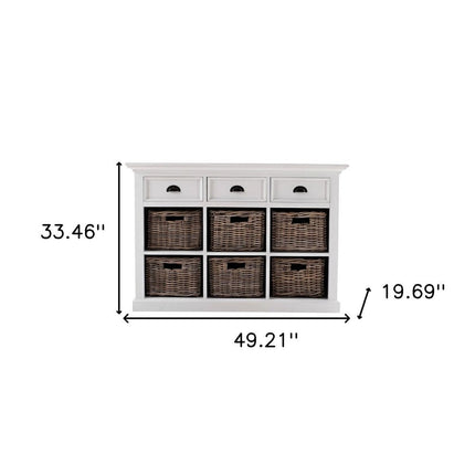 Modern Farmhouse Buffet Server With Basket Set HomeRoots
