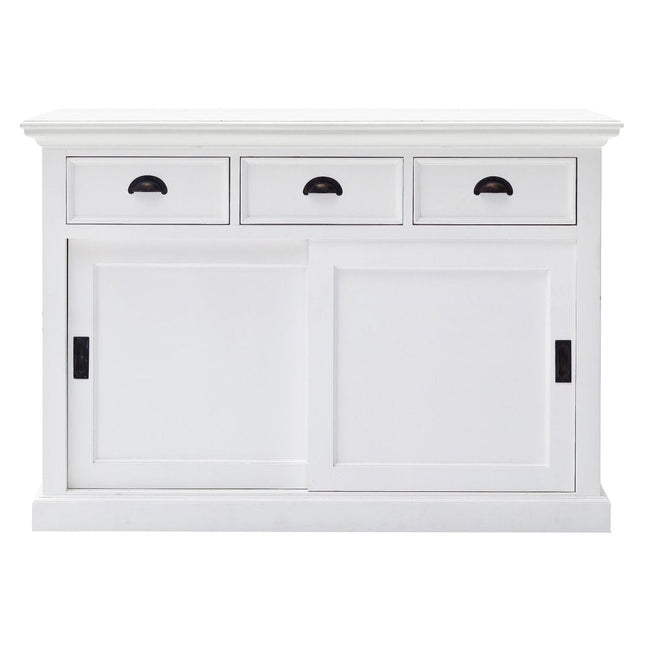 49" White Buffet Server With Sliding Doors HomeRoots