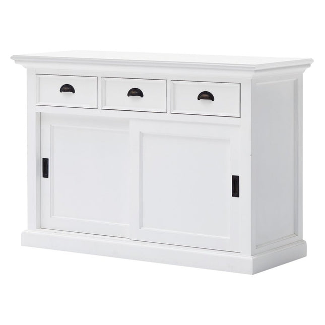 49" White Buffet Server With Sliding Doors HomeRoots