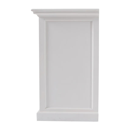 71" White Solid Wood Three Drawer Sideboard with Five Doors HomeRoots