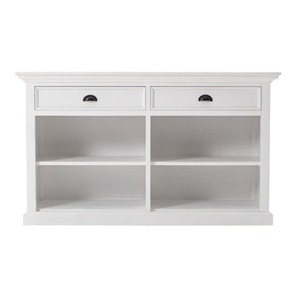 57" White Wood Two Drawer Buffet Table HomeRoots
