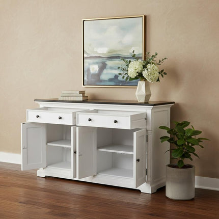 Modern Farm Brown And White Two Door Buffet Server HomeRoots