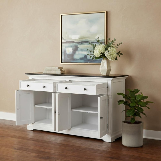 Modern Farm Brown And White Two Door Buffet Server HomeRoots