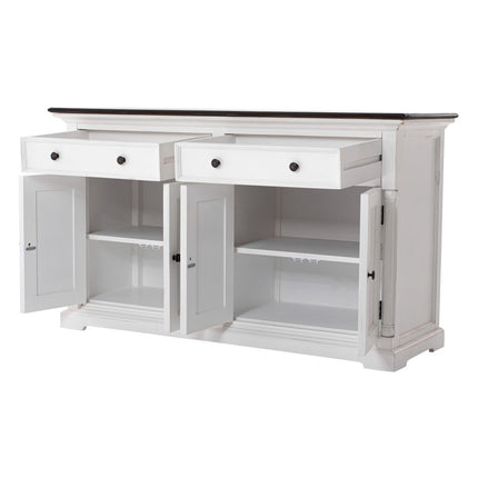 Modern Farm Brown And White Two Door Buffet Server HomeRoots