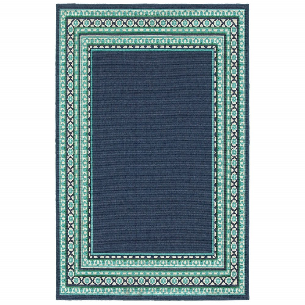 Blue and Green Indoor Outdoor Area Rug