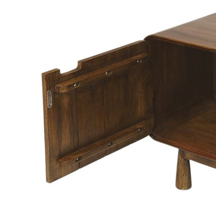 50" Brown Solid Wood Enclosed and Open Storage TV Stand HomeRoots