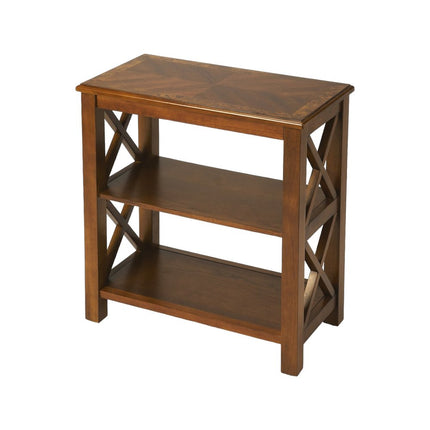 25" Brown Two Tier Standard Bookcase HomeRoots