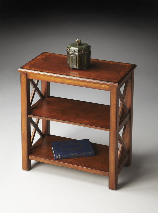 25" Brown Two Tier Standard Bookcase HomeRoots