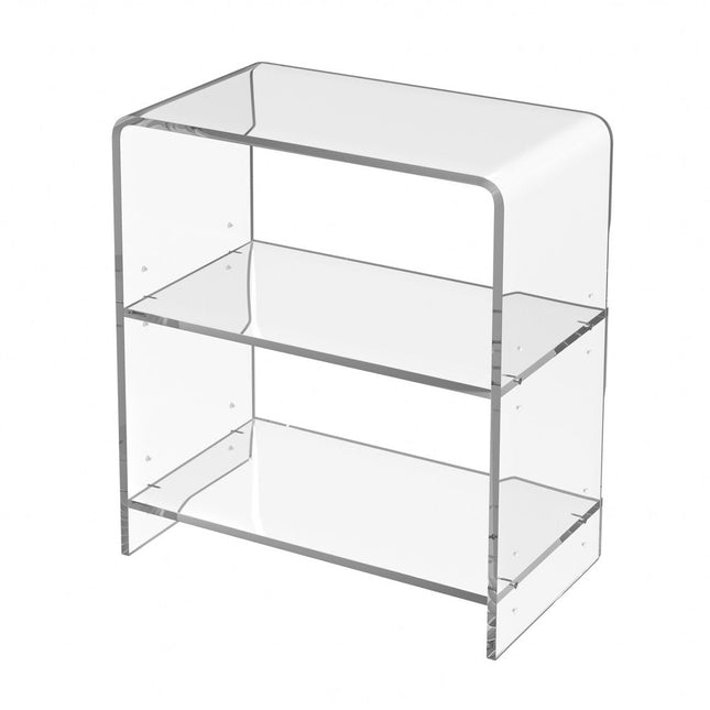 25" Clear Plastic Two Tier Bookcase HomeRoots