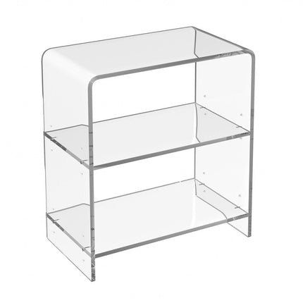 25" Clear Plastic Two Tier Bookcase HomeRoots