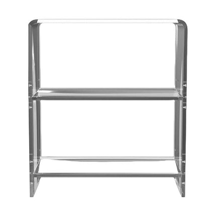 25" Clear Plastic Two Tier Bookcase HomeRoots