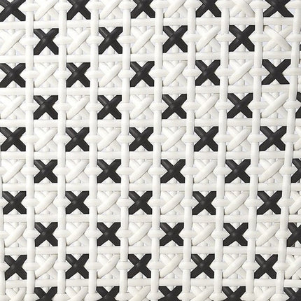 21" Black And White Woven Faux Rattan Outdoor Dining Chair HomeRoots