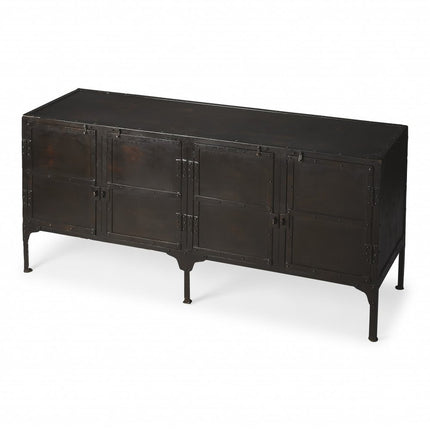 62" Black Iron Sideboard Console Cabinet HomeRoots