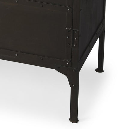 62" Black Iron Sideboard Console Cabinet HomeRoots