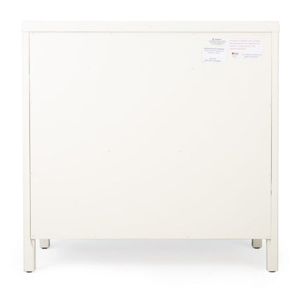 31" White Solid Wood Two Drawer Sideboard with Two Doors HomeRoots