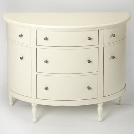 41" White Solid Wood Five Drawer Sideboard with Two Doors HomeRoots