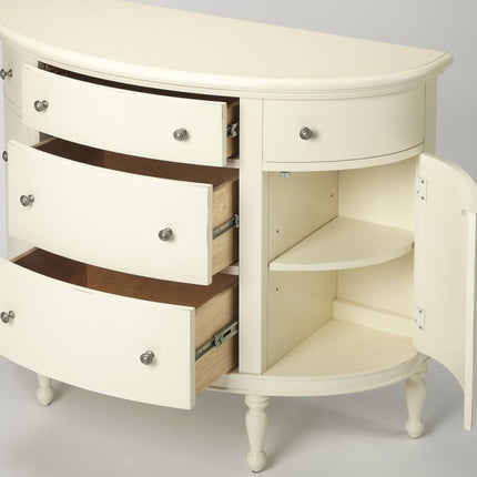 41" White Solid Wood Five Drawer Sideboard with Two Doors HomeRoots