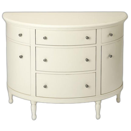 41" White Solid Wood Five Drawer Sideboard with Two Doors HomeRoots