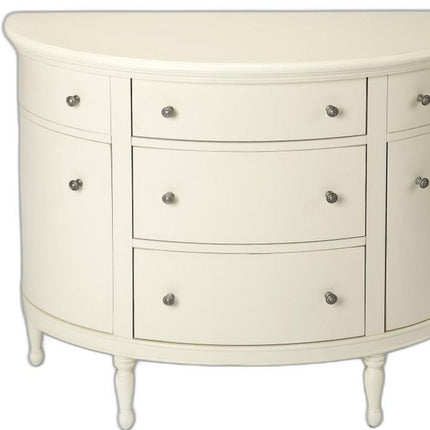 41" White Solid Wood Five Drawer Sideboard with Two Doors HomeRoots