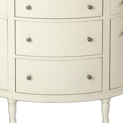 41" White Solid Wood Five Drawer Sideboard with Two Doors HomeRoots