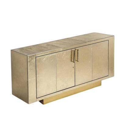 71" Gold Solid Wood Buffet Table with Two Doors HomeRoots