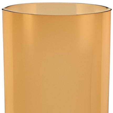 11" Amber And Clear Cylinder Lead Free Crystal Table Vase HomeRoots