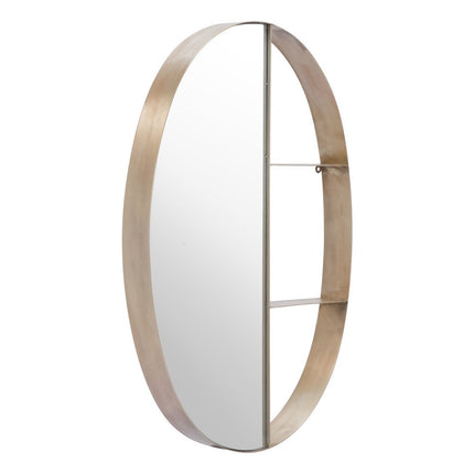 34" Bronze Oval Steel Framed Accent Mirror HomeRoots