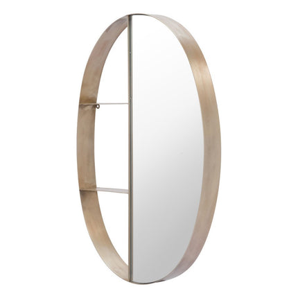 34" Bronze Oval Steel Framed Accent Mirror HomeRoots