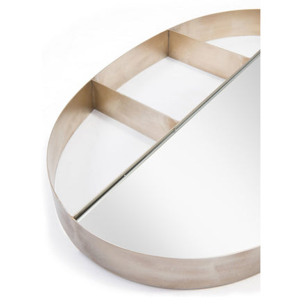 34" Bronze Oval Steel Framed Accent Mirror HomeRoots