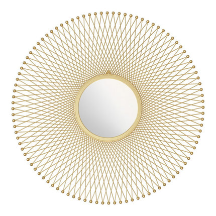 35" Gold Round Iron Framed Accent Mirror HomeRoots