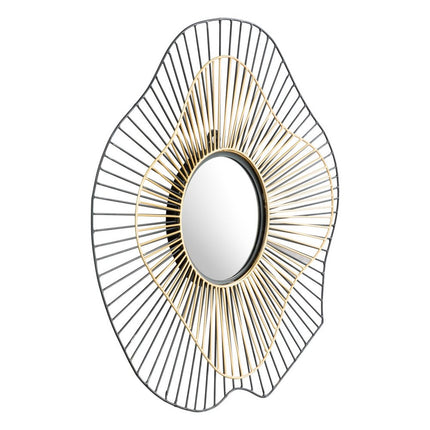 22" Black Abstract Metal Framed Accent Mirror HomeRoots