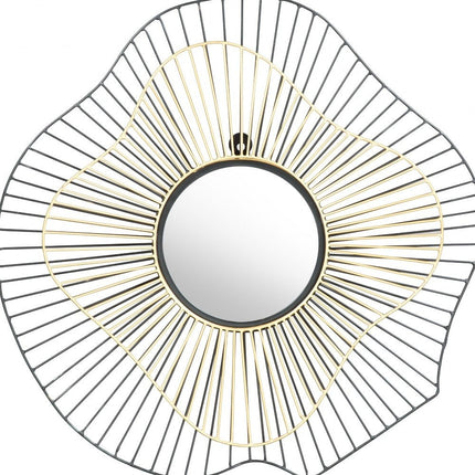 22" Black Abstract Metal Framed Accent Mirror HomeRoots
