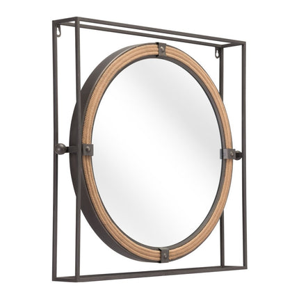 22" Gray Square Steel Framed Accent Mirror HomeRoots