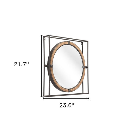 22" Gray Square Steel Framed Accent Mirror HomeRoots